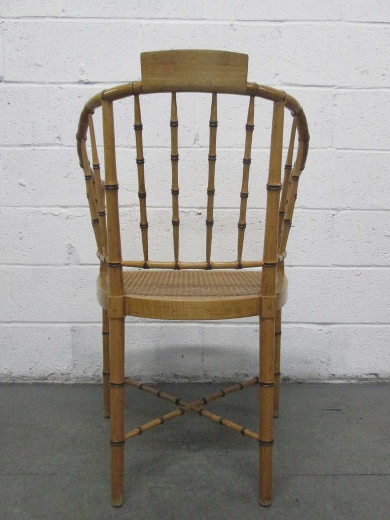Pair of Faux Bamboo Chairs In Good Condition In New York, NY