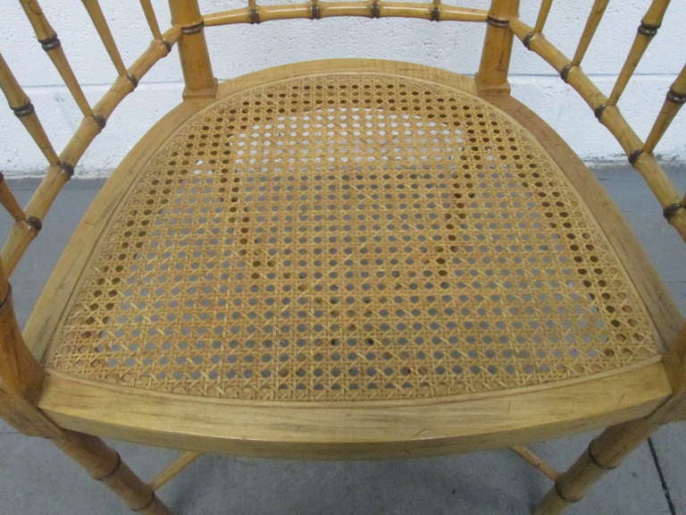 Mid-20th Century Pair of Faux Bamboo Chairs