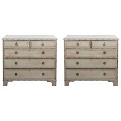 Antique Pair of Faux Bamboo Chest of Drawers