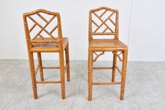 Pair of Faux Bamboo Children Chairs, 1960s