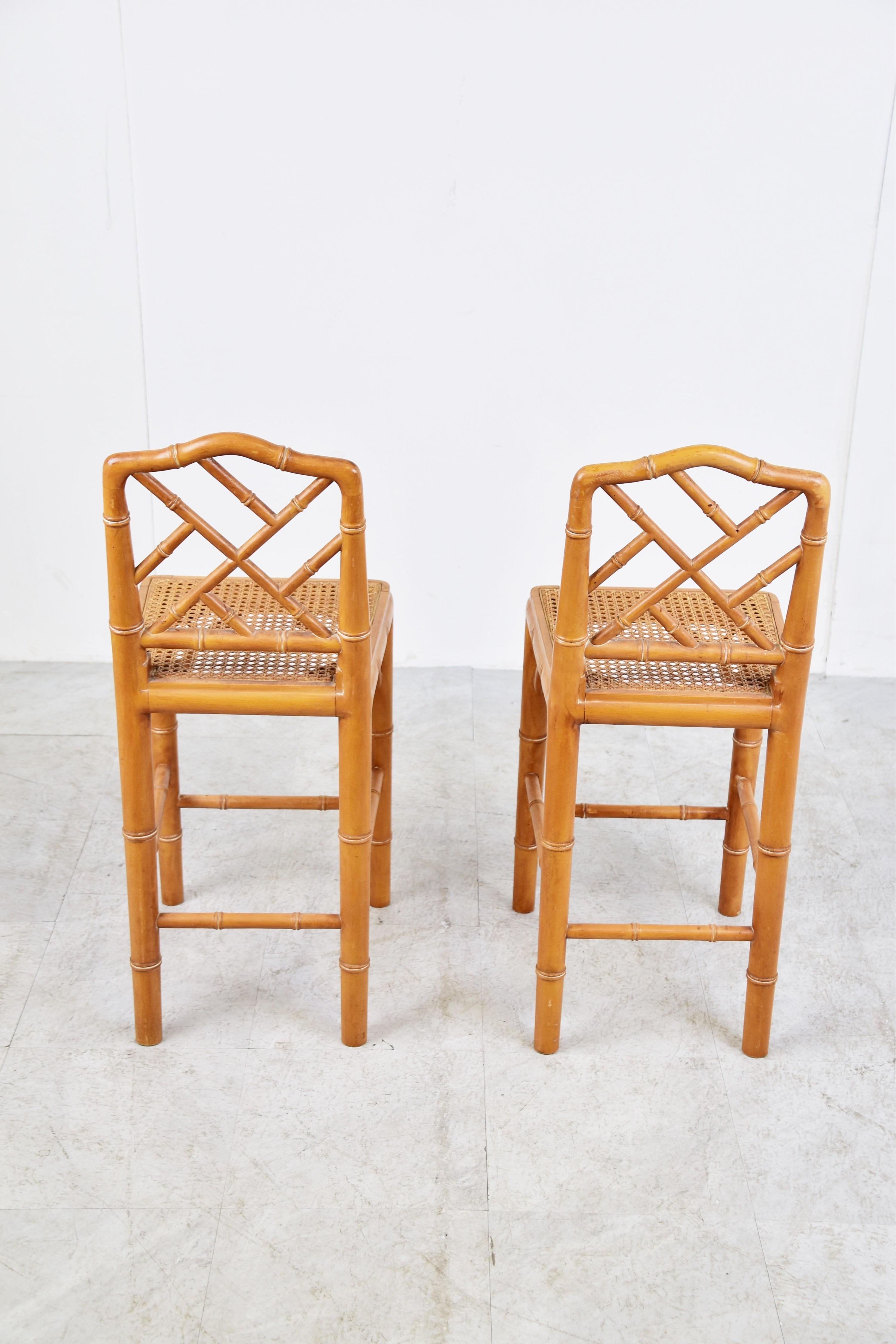 Pair of Faux Bamboo Children Chairs, 1960s In Good Condition For Sale In HEVERLEE, BE