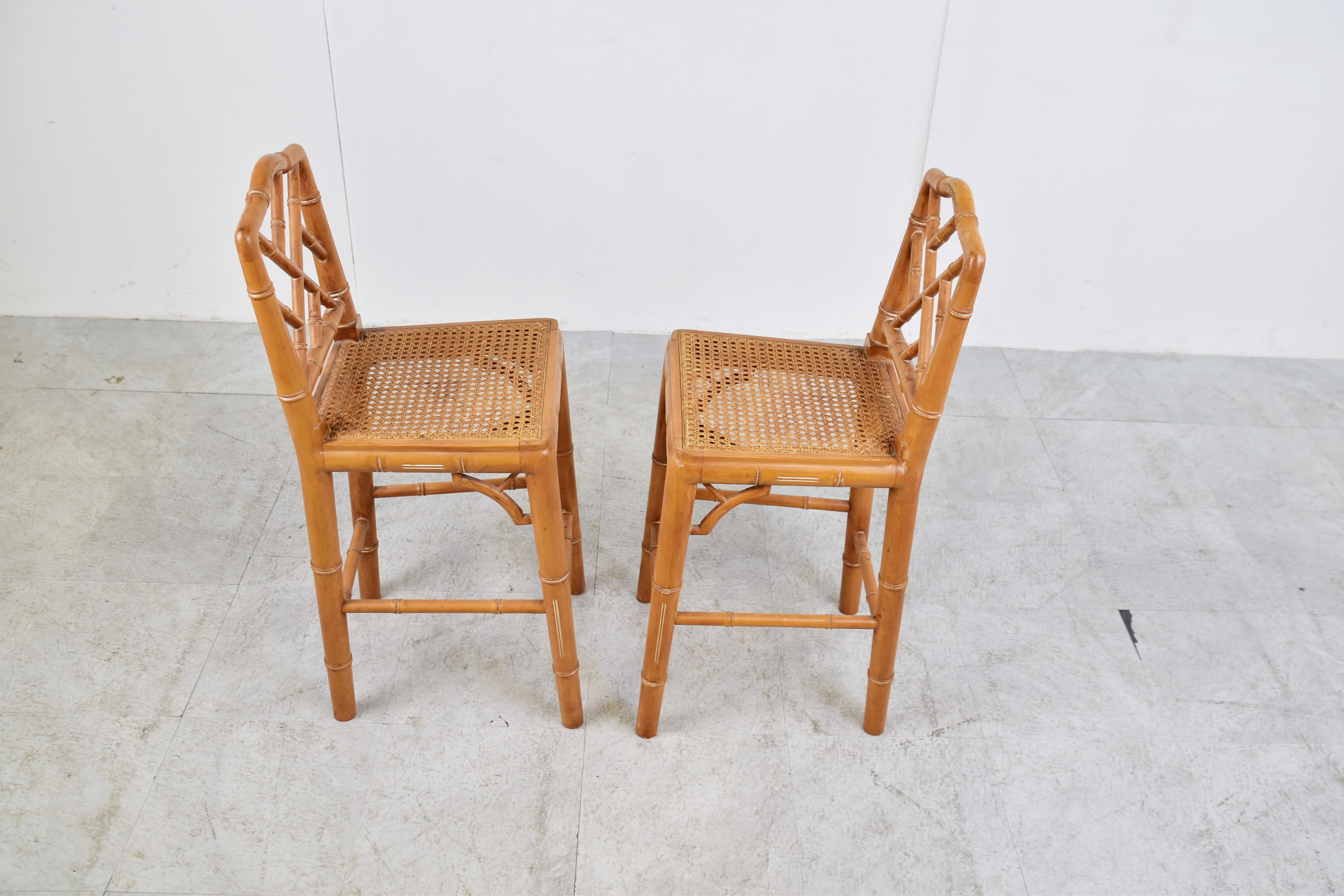 Pair of Faux Bamboo Children Chairs, 1960s For Sale 2
