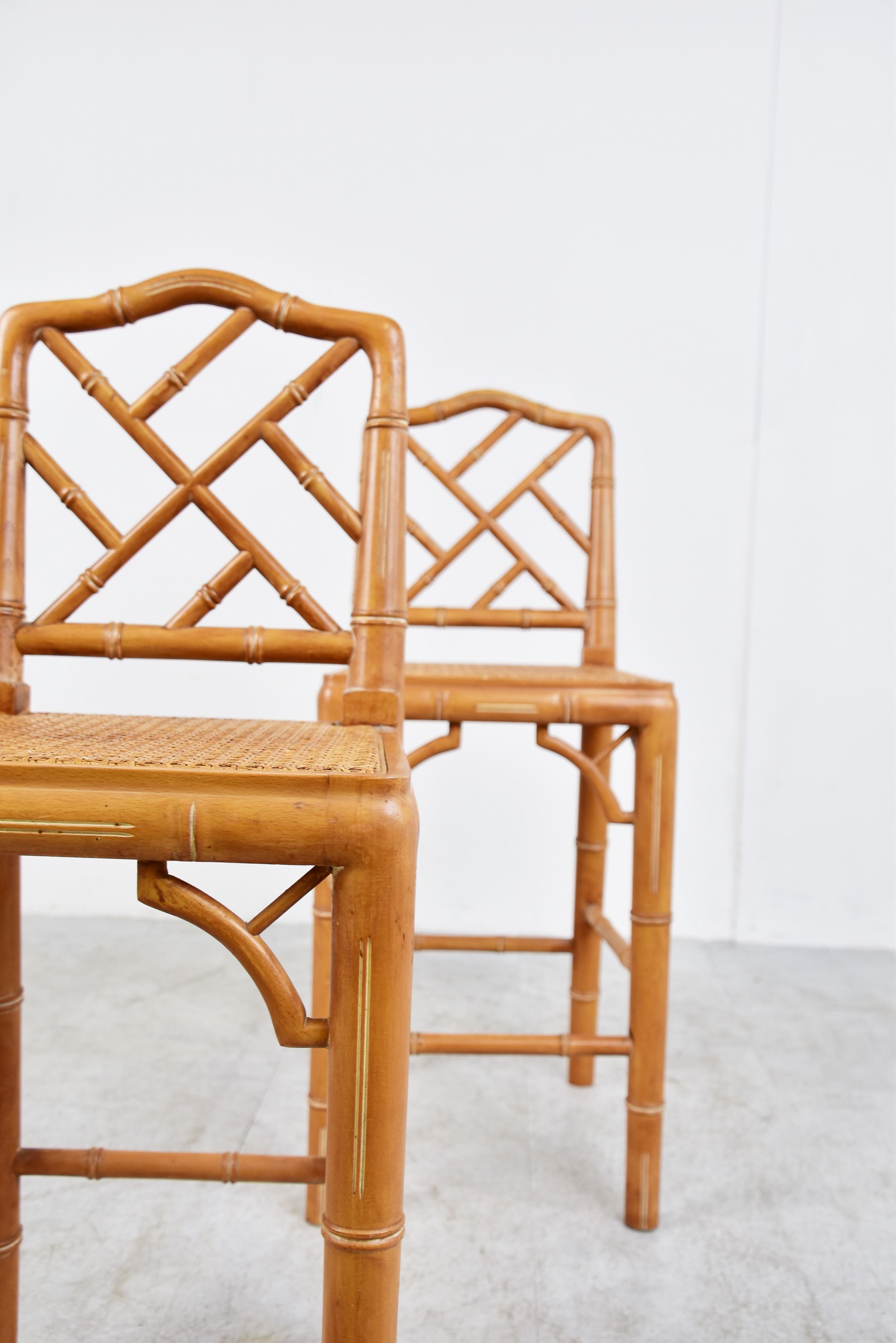 Pair of Faux Bamboo Children Chairs, 1960s For Sale 3