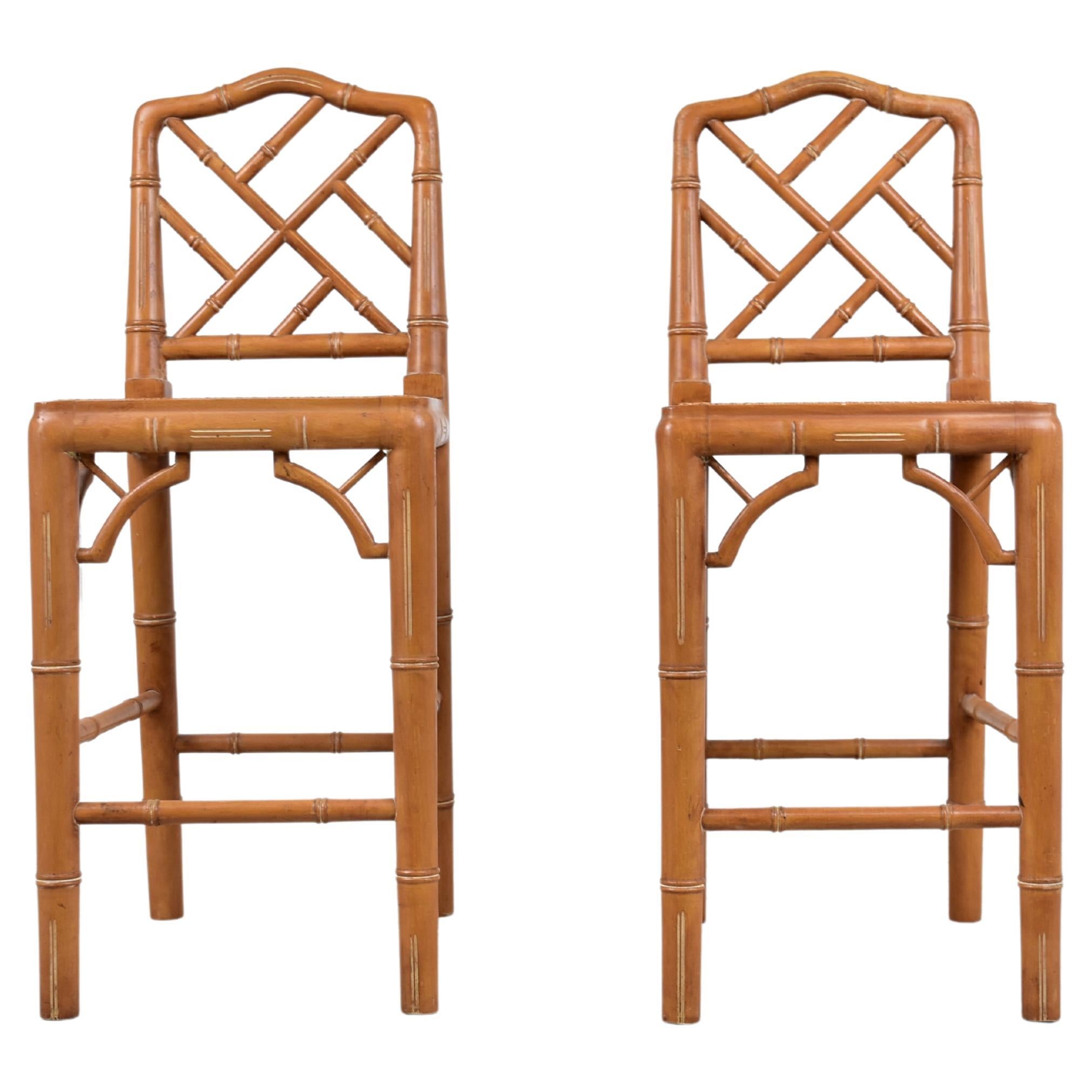 Pair of Faux Bamboo Children Chairs, 1960s For Sale