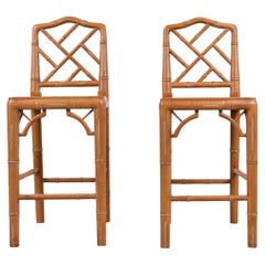 Pair of Faux Bamboo Children Chairs, 1960s