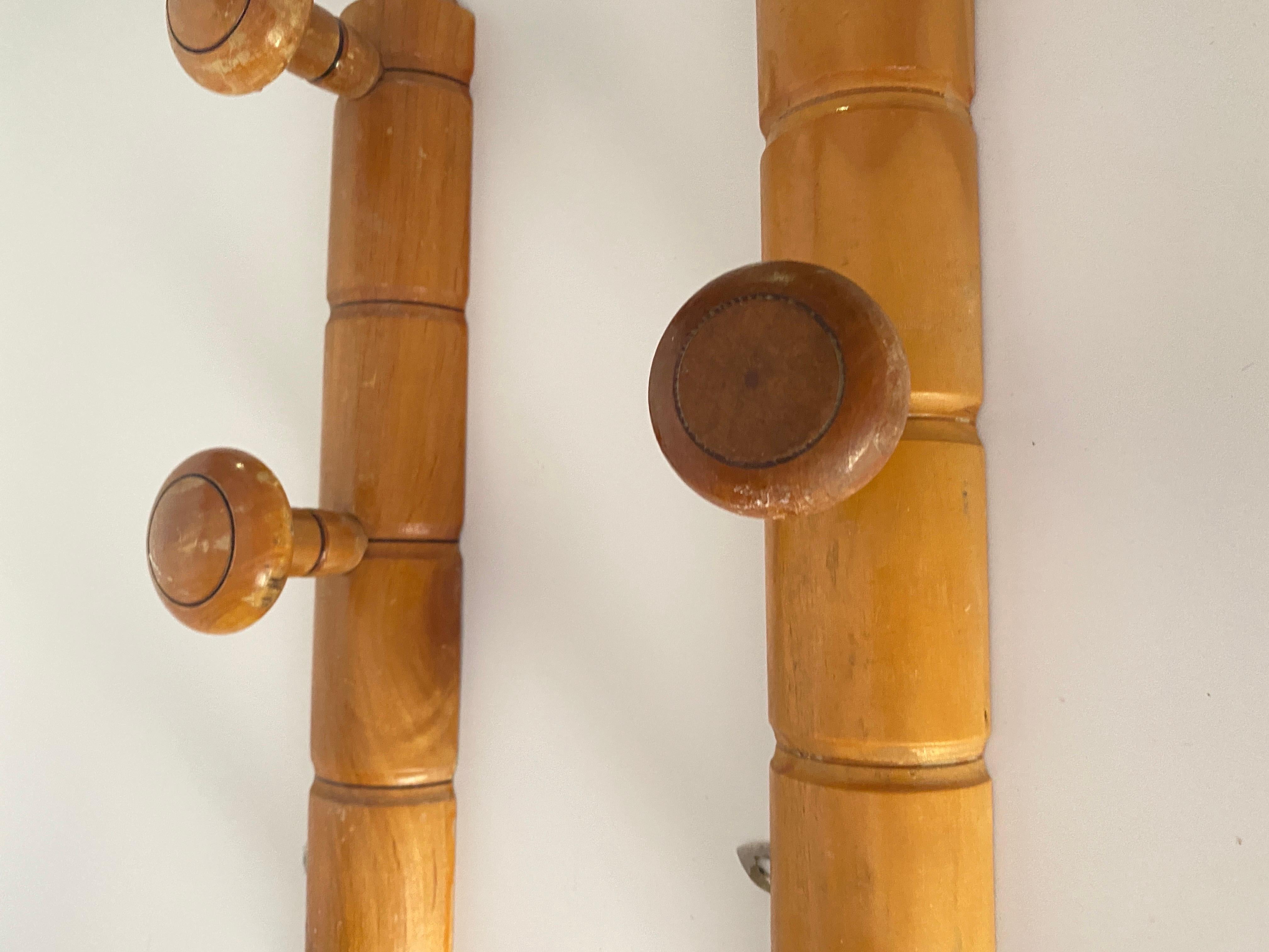 Pair of  Faux Bamboo Coat and Hat Rack, Brown Color, France, 1960 3