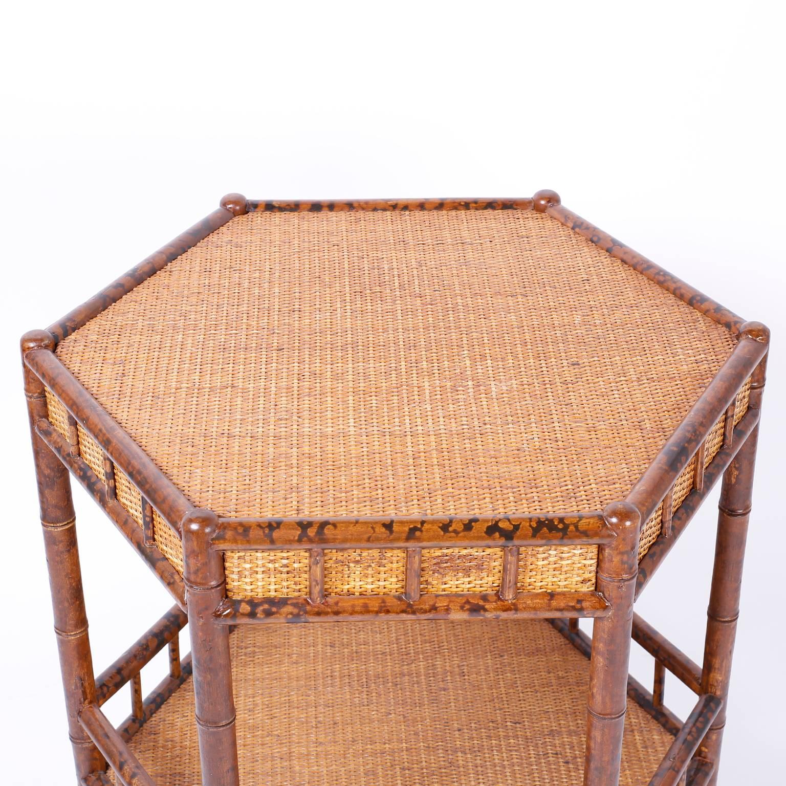 Pair of Faux Bamboo End Tables In Excellent Condition In Palm Beach, FL