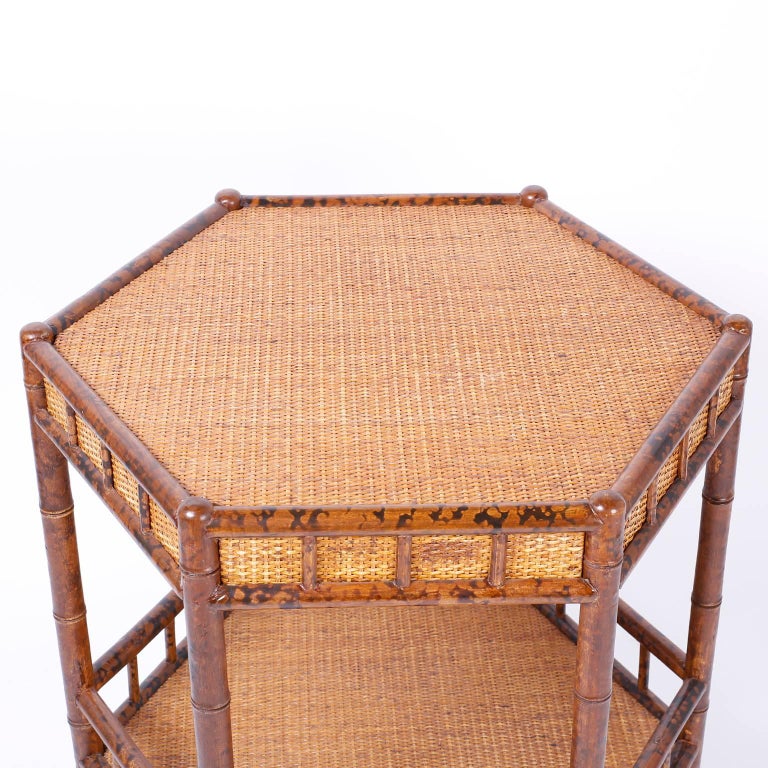 Pair of Faux Bamboo End Tables at 1stDibs