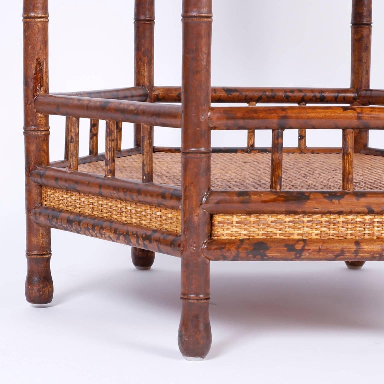 Pair of Faux Bamboo End Tables at 1stDibs