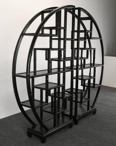 Pair of Faux Bamboo Étagères