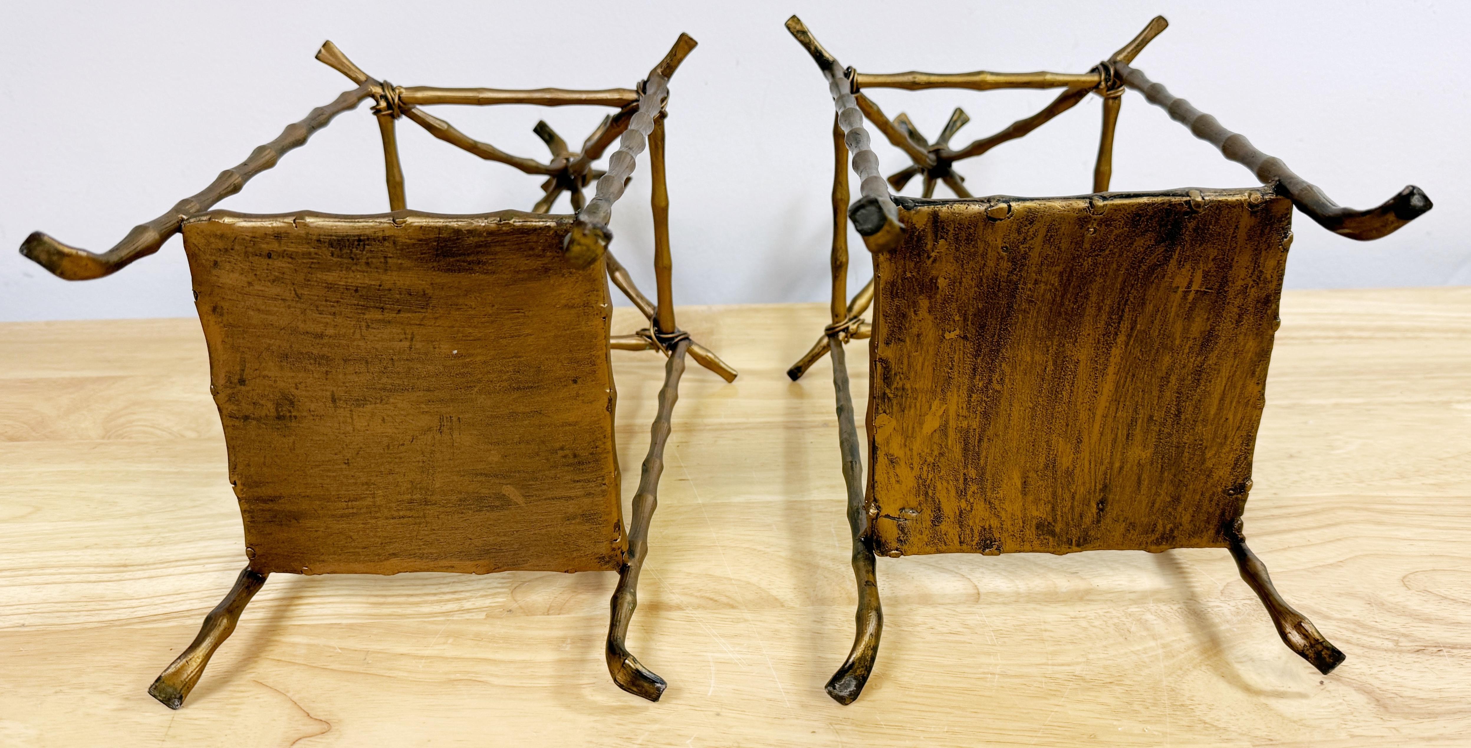 Pair of Faux Bamboo Gilt Pagodas Display Shelves, Style of Billy Haines For Sale 1