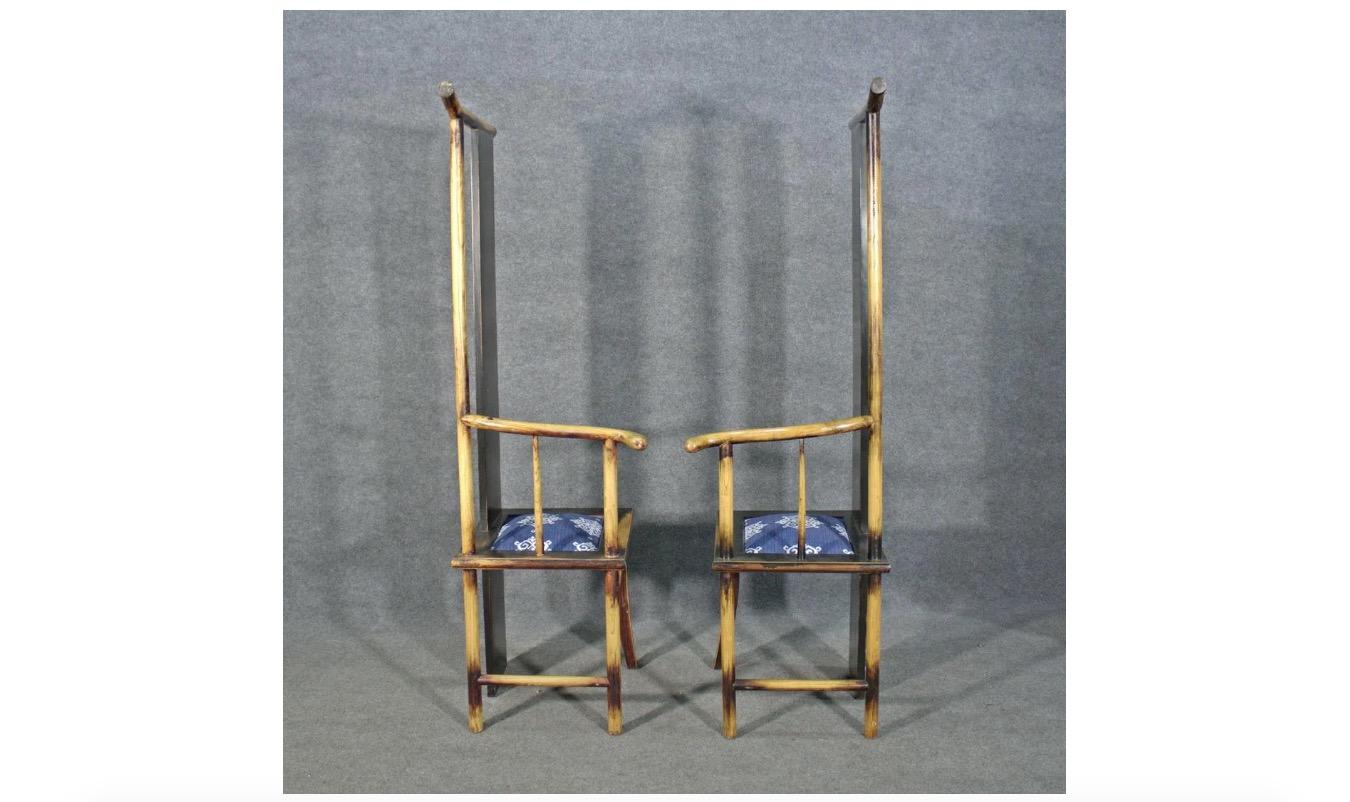 Pair of Faux Bamboo Hall Rack Chairs In Good Condition For Sale In Brooklyn, NY