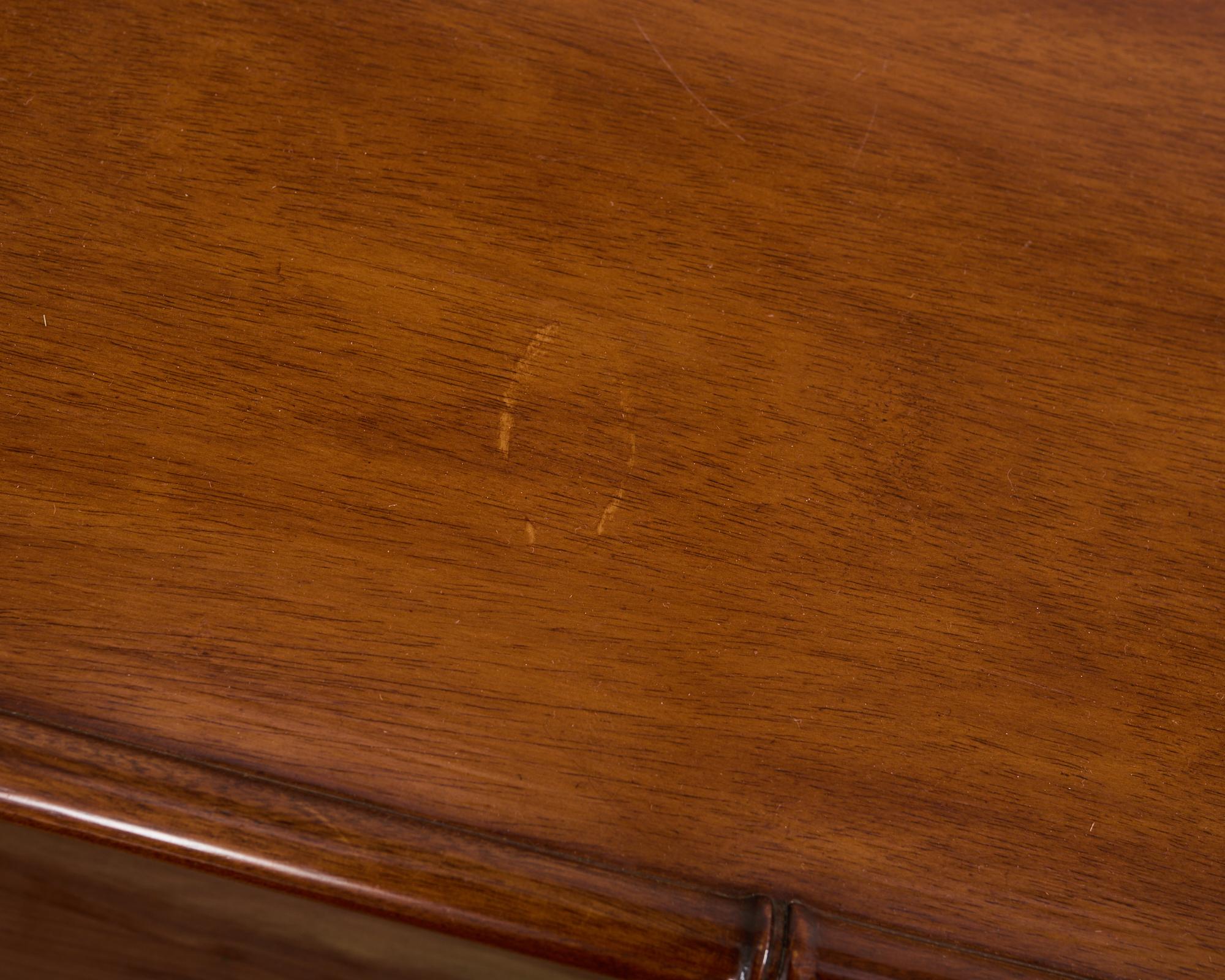 Pair of Faux Bamboo Hardwood Two-Tier Nightstands For Sale 6