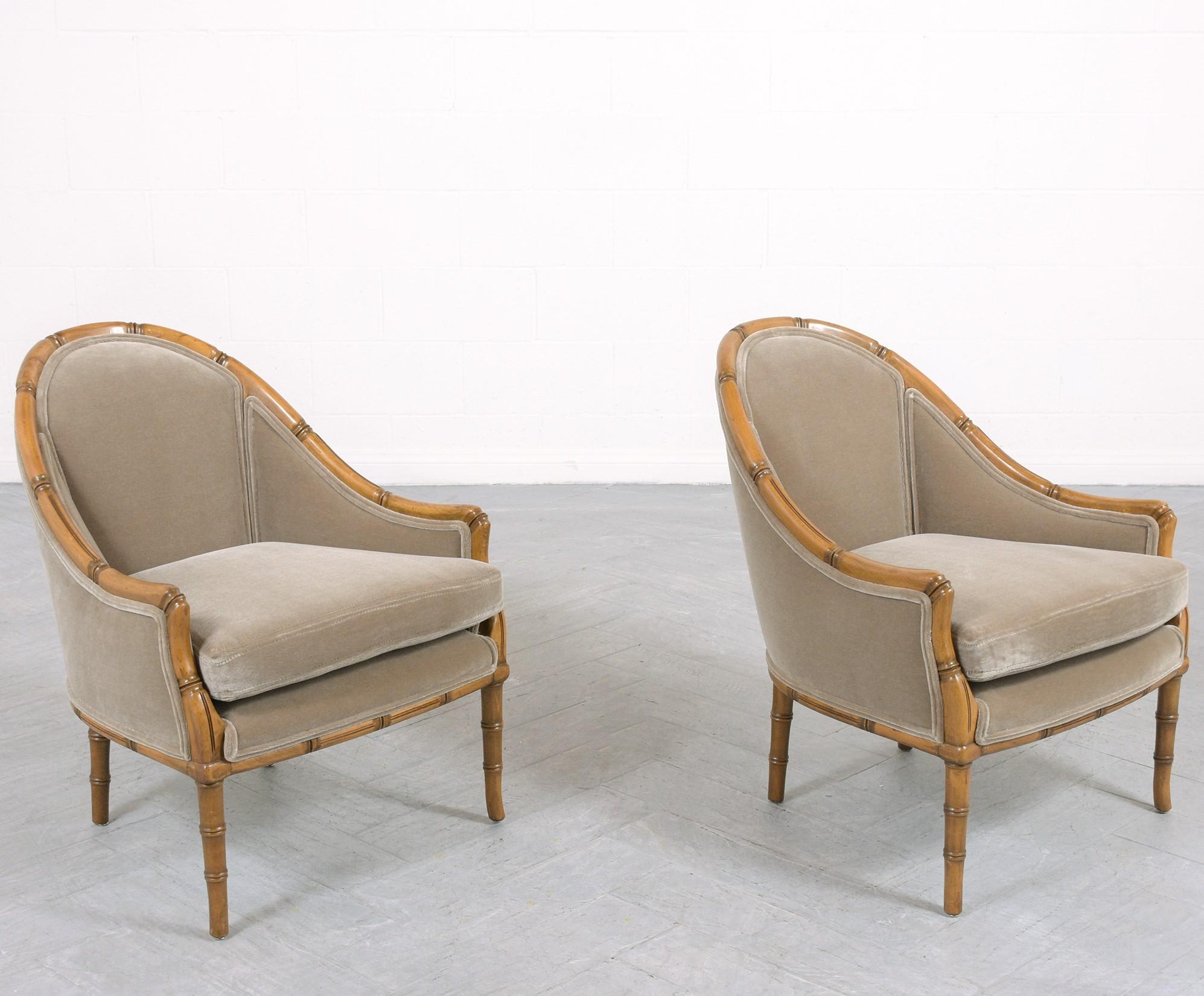 Pair of Faux Bamboo Lounge Chairs 3