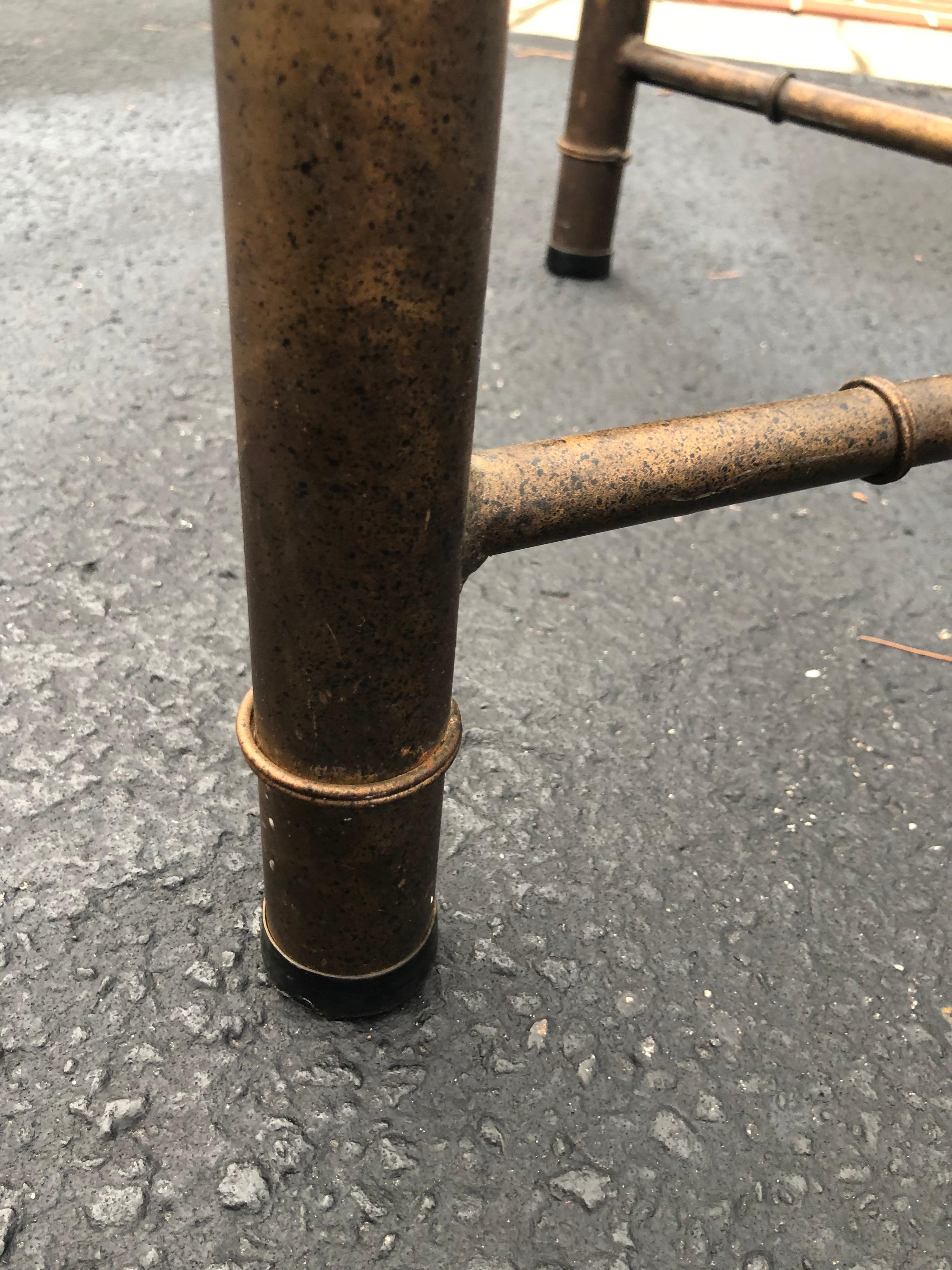 Pair of Faux Bamboo Metal End Tables 6