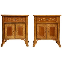 Pair of Faux Bamboo Night Tables