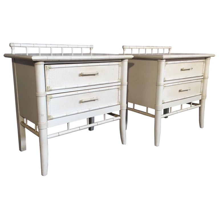 Pair Of Faux Bamboo Nightstands By Thomasville At 1stdibs