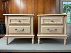 Pair of Faux Bamboo Nightstands in the Style of Henry Link