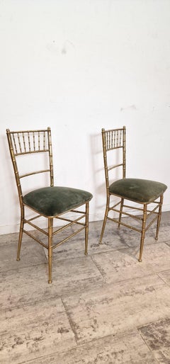 Pair of Faux Bamboo Opera Chairs, 1940s, French