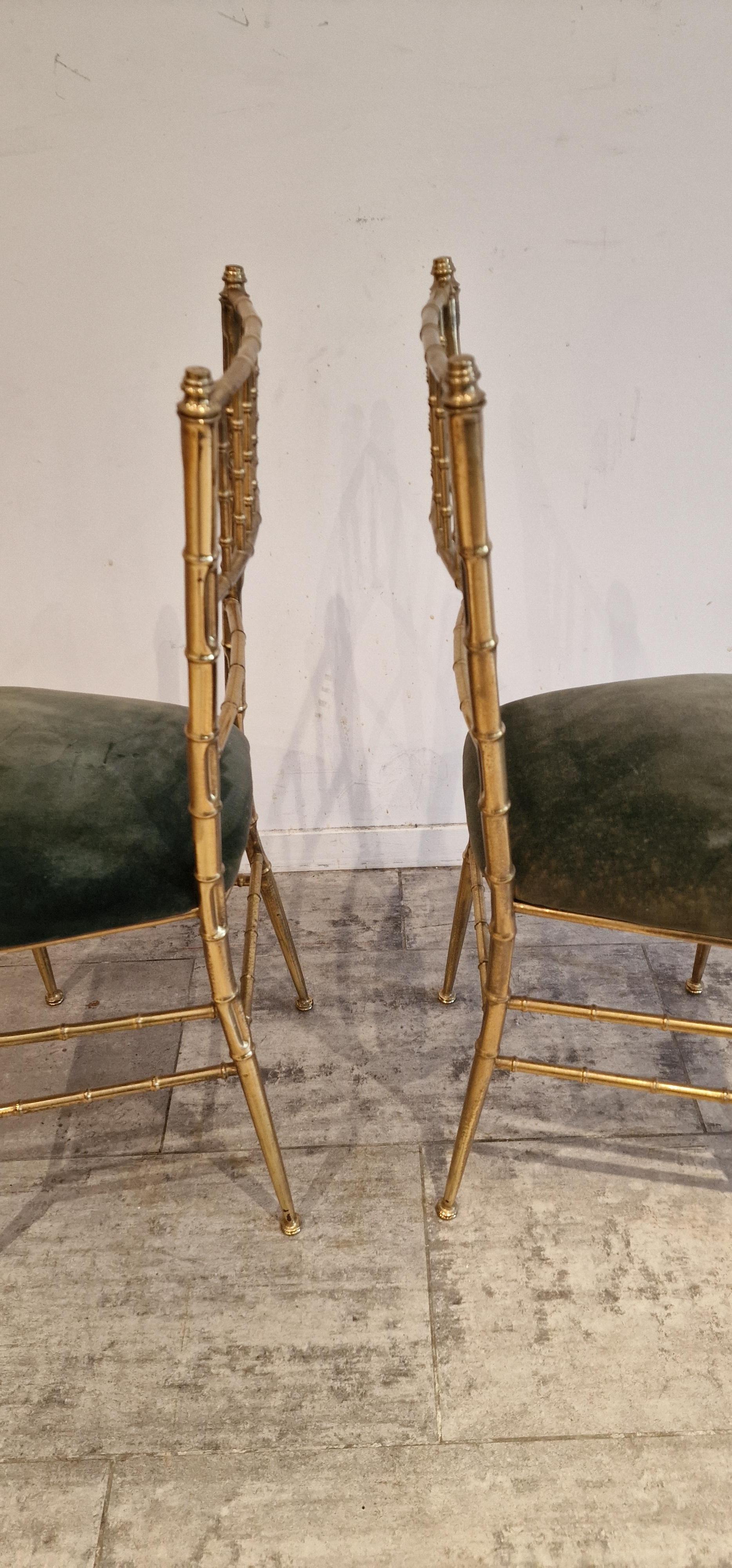 Faux Bois Pair of Faux Bamboo Opera Chairs, 1940s, French For Sale