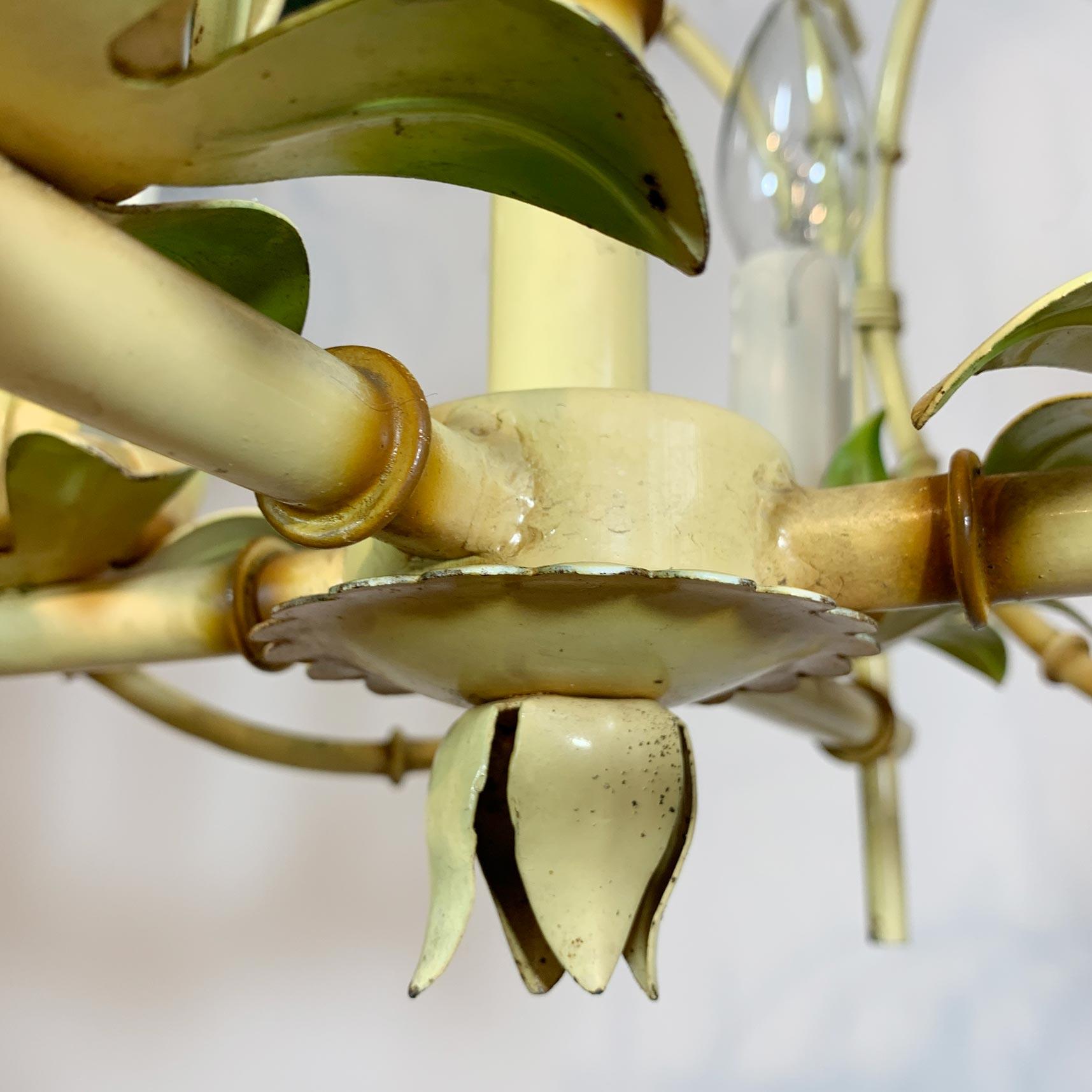 Paar Faux Bamboo Pagode Kronleuchter Italien 1950's im Angebot 6