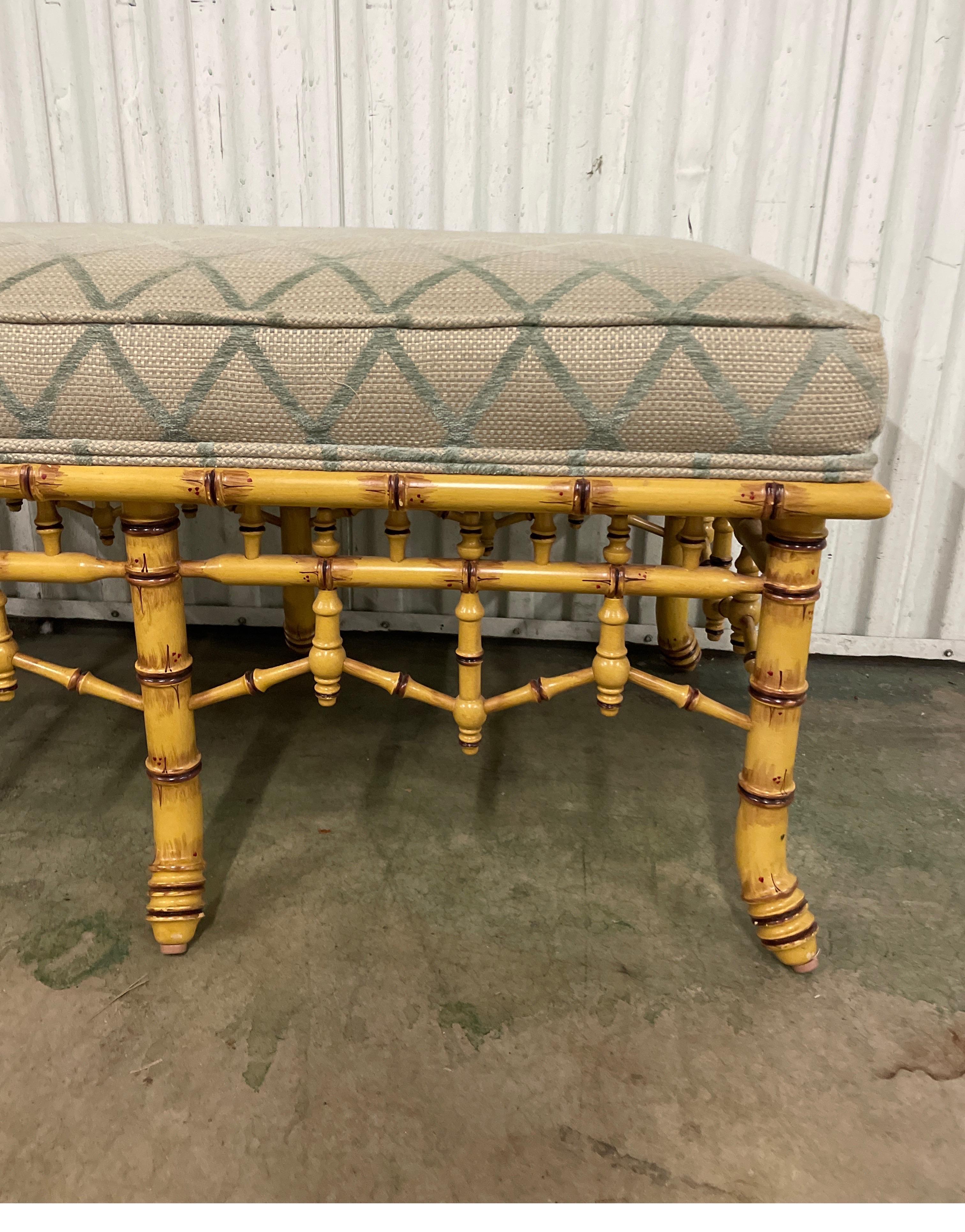 20th Century Pair of Faux Bamboo Painted Benches