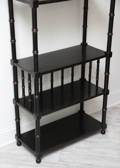 Pair of Faux Bamboo Painted Étagères