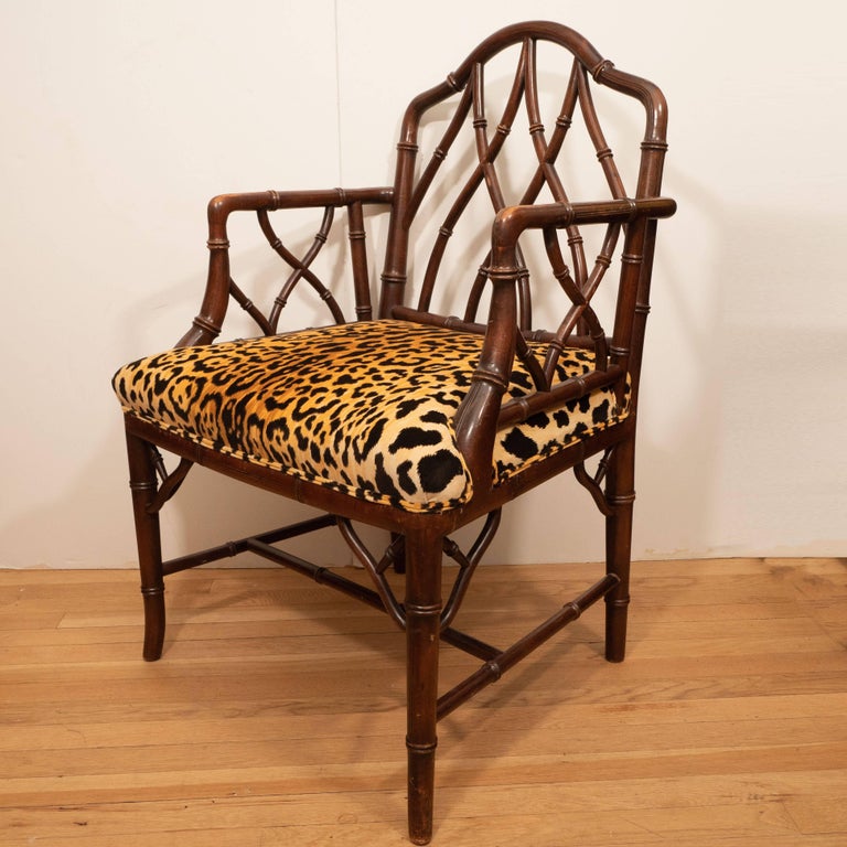 Pair of Faux Bamboo Side Chairs at 1stDibs