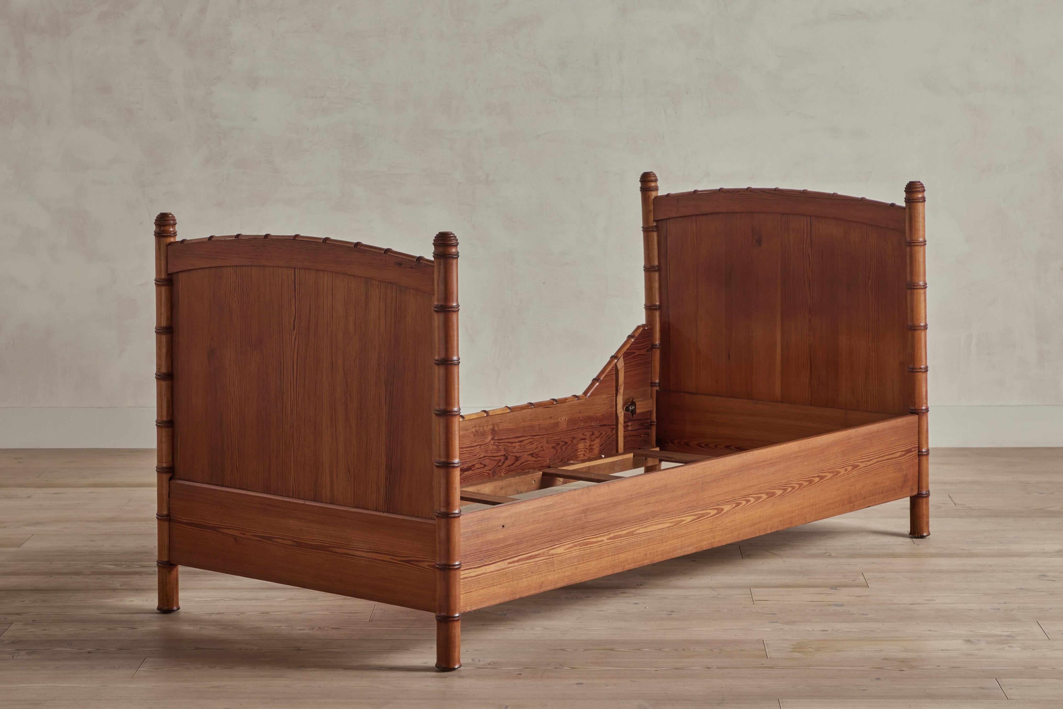 Victorian Pair of Faux Bamboo Single Beds
