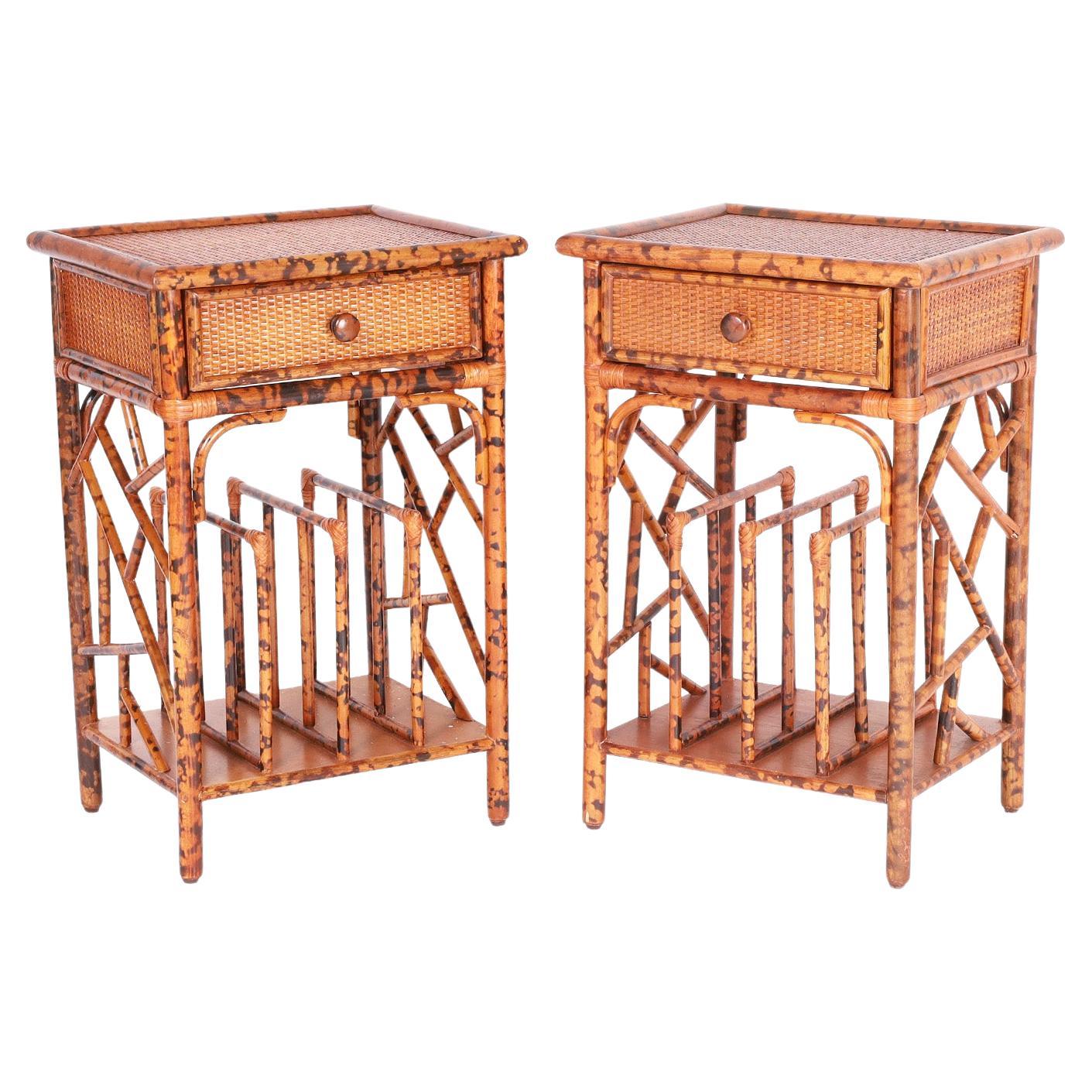 Pair of Faux Bamboo Stands