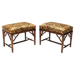 Pair of Faux Bamboo Stools or Benches