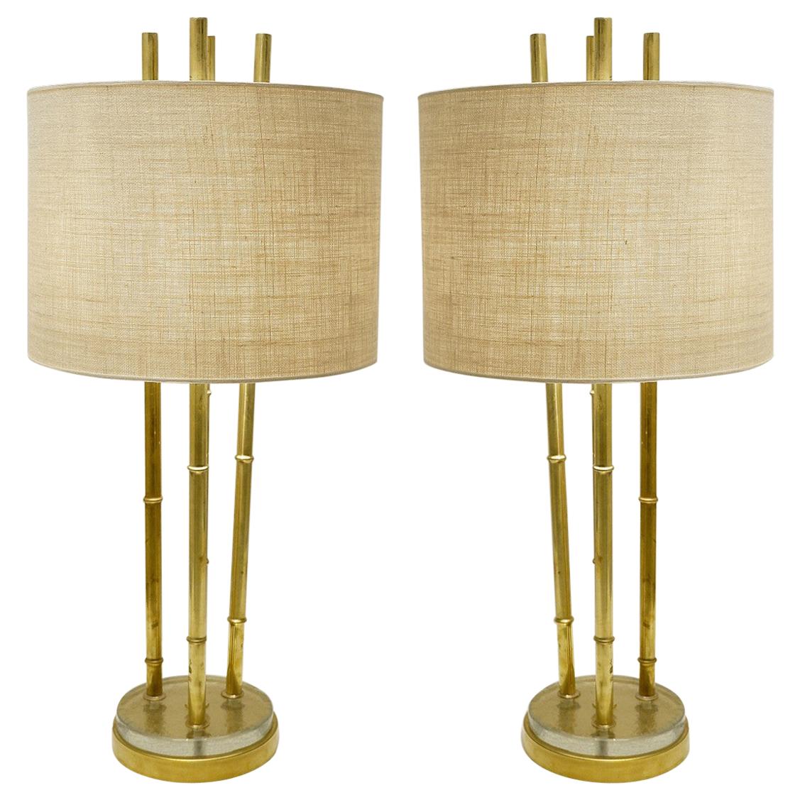 Pair of Faux Bamboo Table Lamps