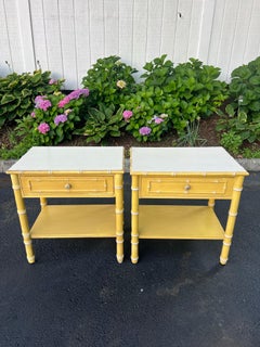 Pair of Faux Bamboo Thomasville Allegro Nightstands or Side Tables