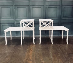 Pair Of Faux-Bamboo Two Tier Side Tables In The Hollywood Regency Style