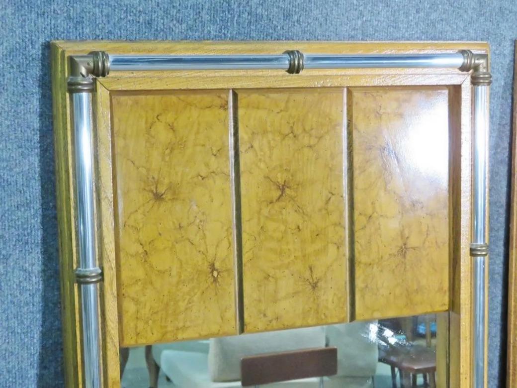 Hollywood Regency Pair of Faux Bamboo Wall Mirrors For Sale