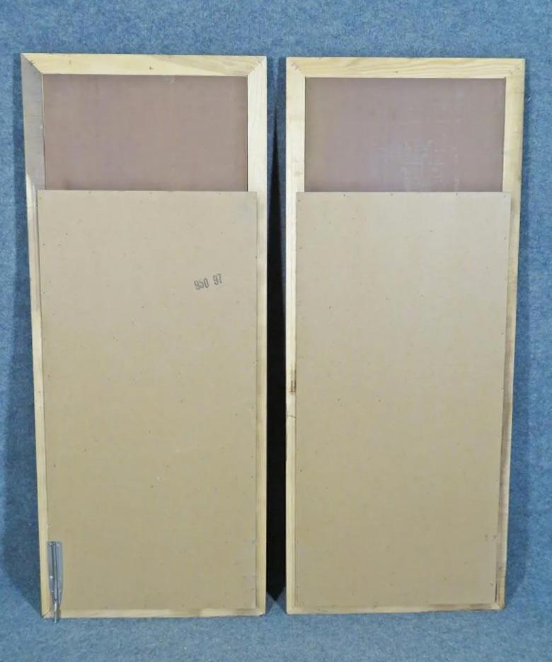 Burl Pair of Faux Bamboo Wall Mirrors For Sale