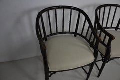 Pair of Faux Bamboo Wrap Around Armchairs