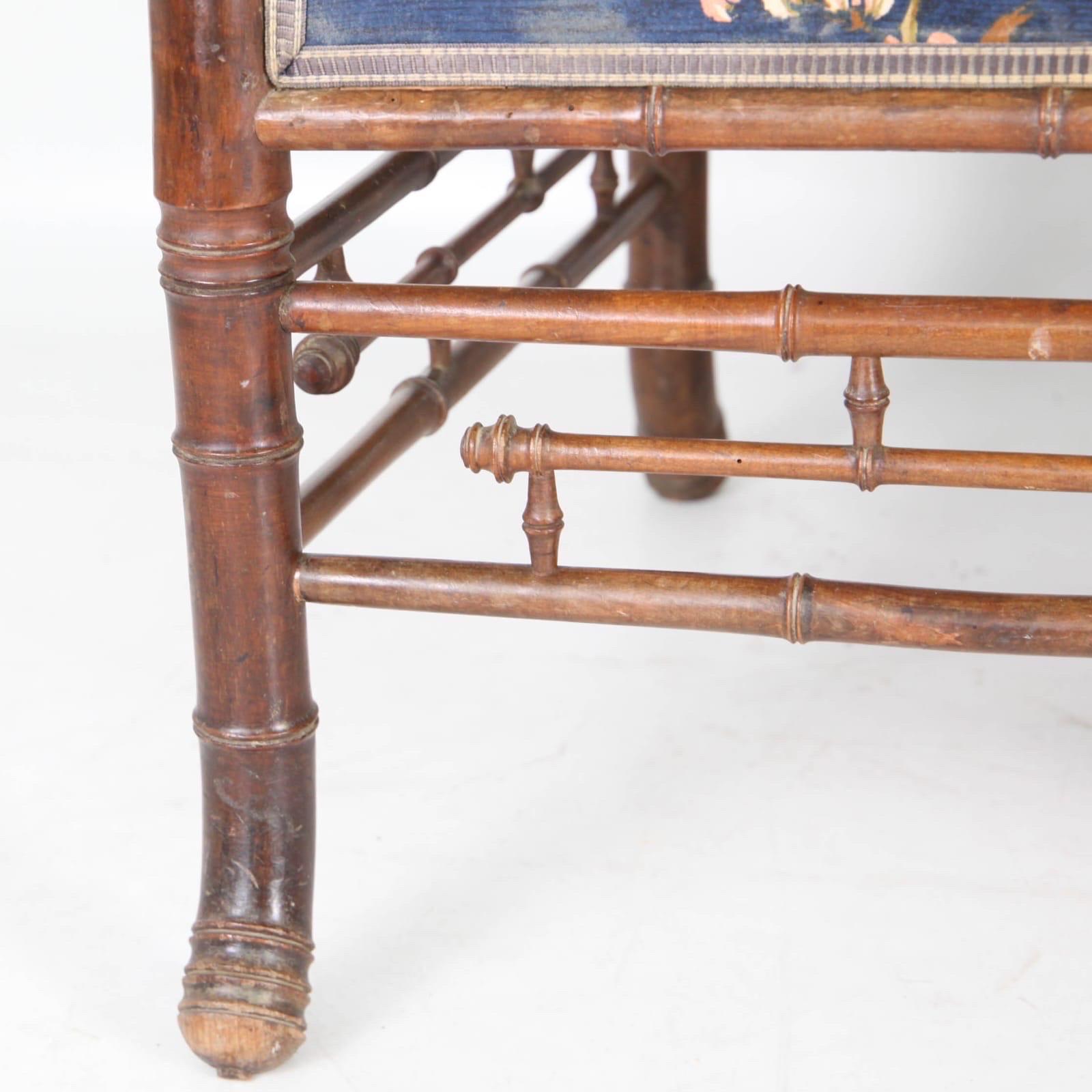 Pair of faux bamboo XIX th century armchairs  For Sale 8