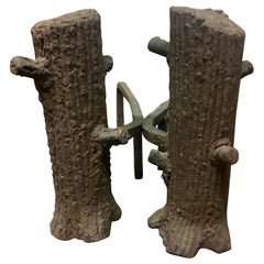 Pair of Faux Bois Andirons