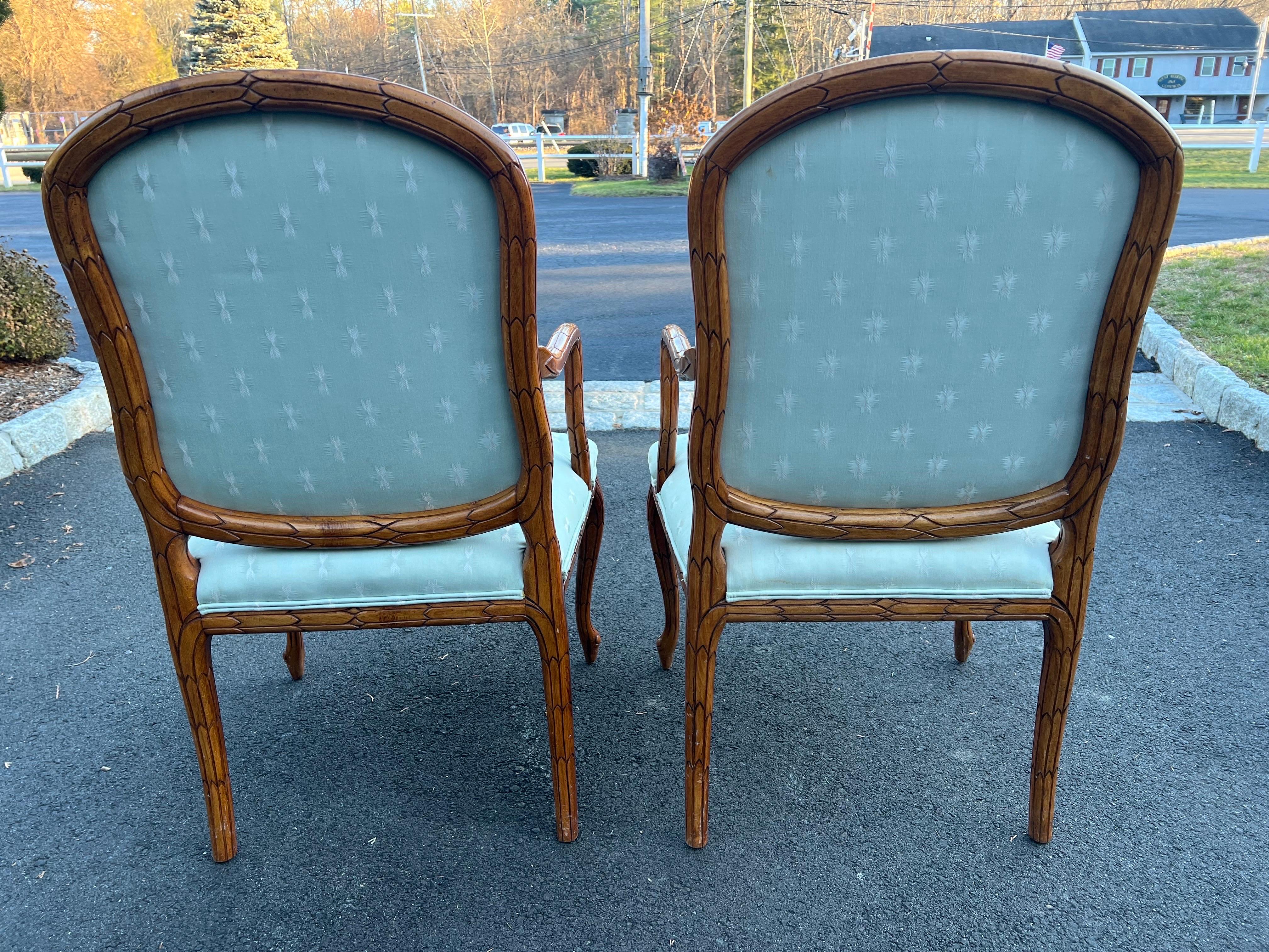 Pair of Faux Bois Bergères in the style of Serge Roche For Sale 12