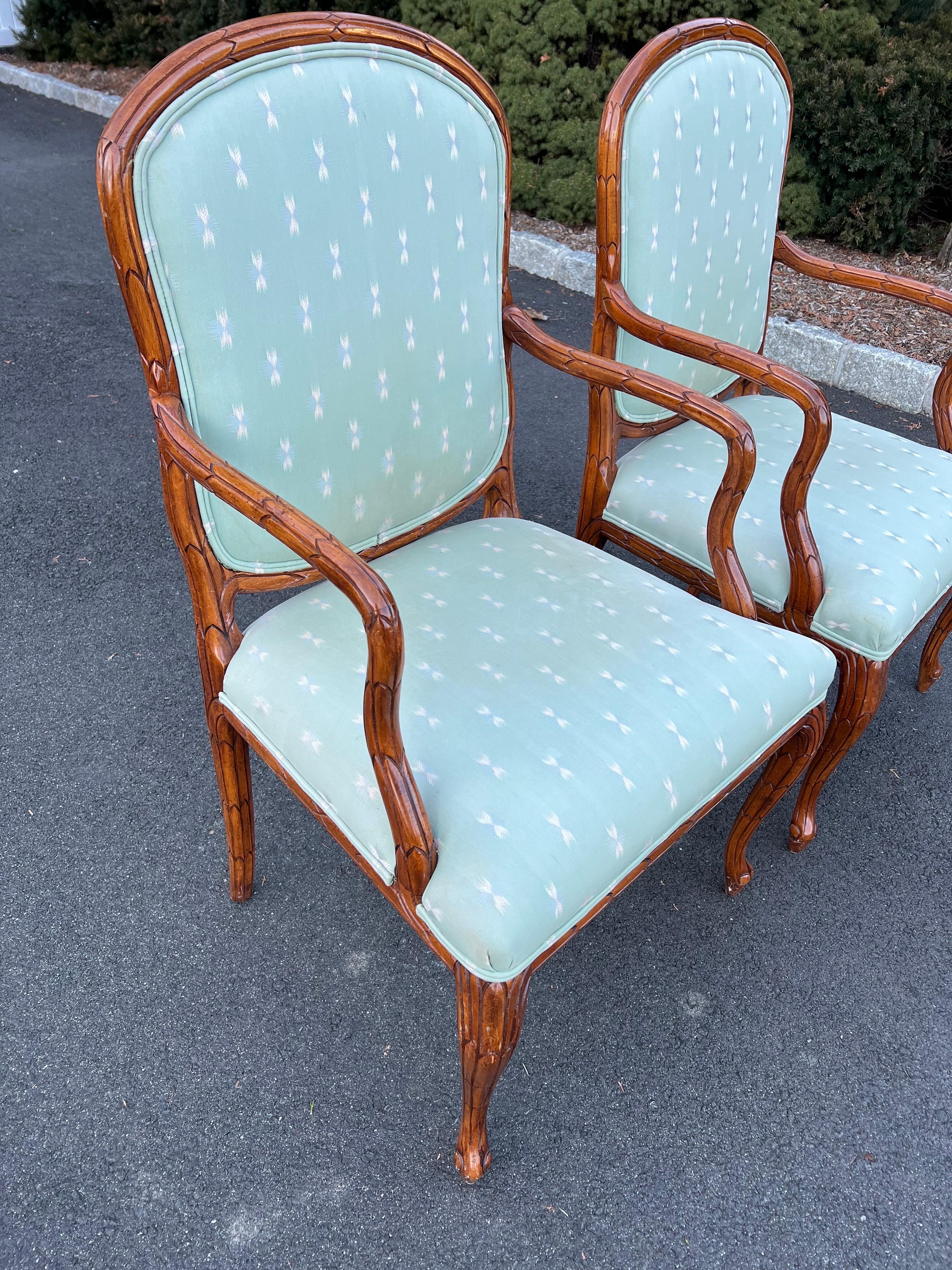 Pair of Faux Bois Bergères in the style of Serge Roche For Sale 2