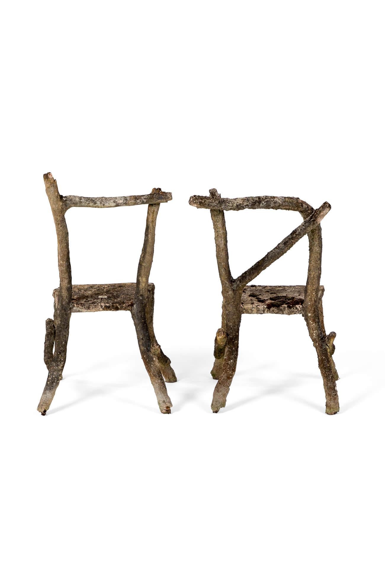Pareja de Sillas de Faux Bois Francés en venta