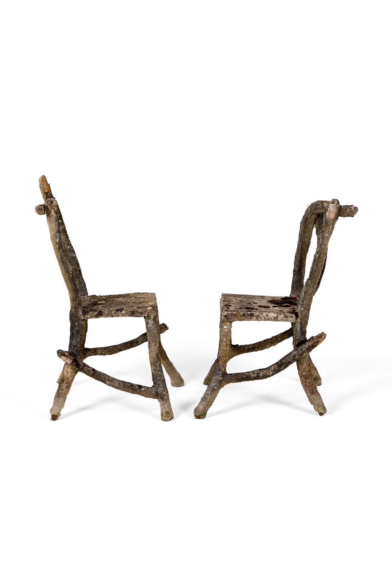 Pareja de Sillas de Faux Bois Hecho a mano en venta