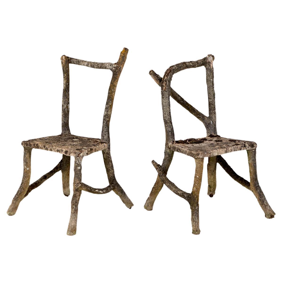 Pareja de Sillas de Faux Bois
