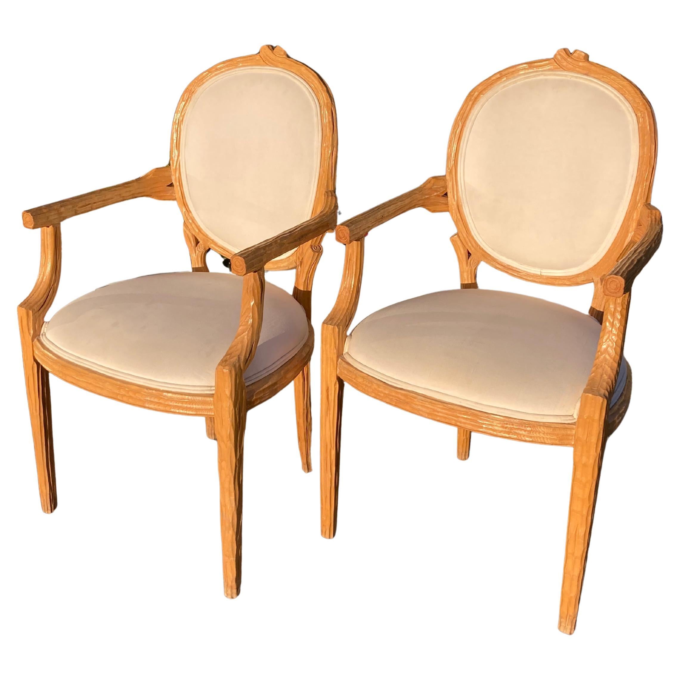 Paar Fauteuils aus Kunstholz im französischen Stil - ein Paar - Esstischstühle