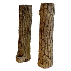 Par de jardineras de imitación de bois