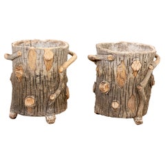 Pair of Faux Bois Planters