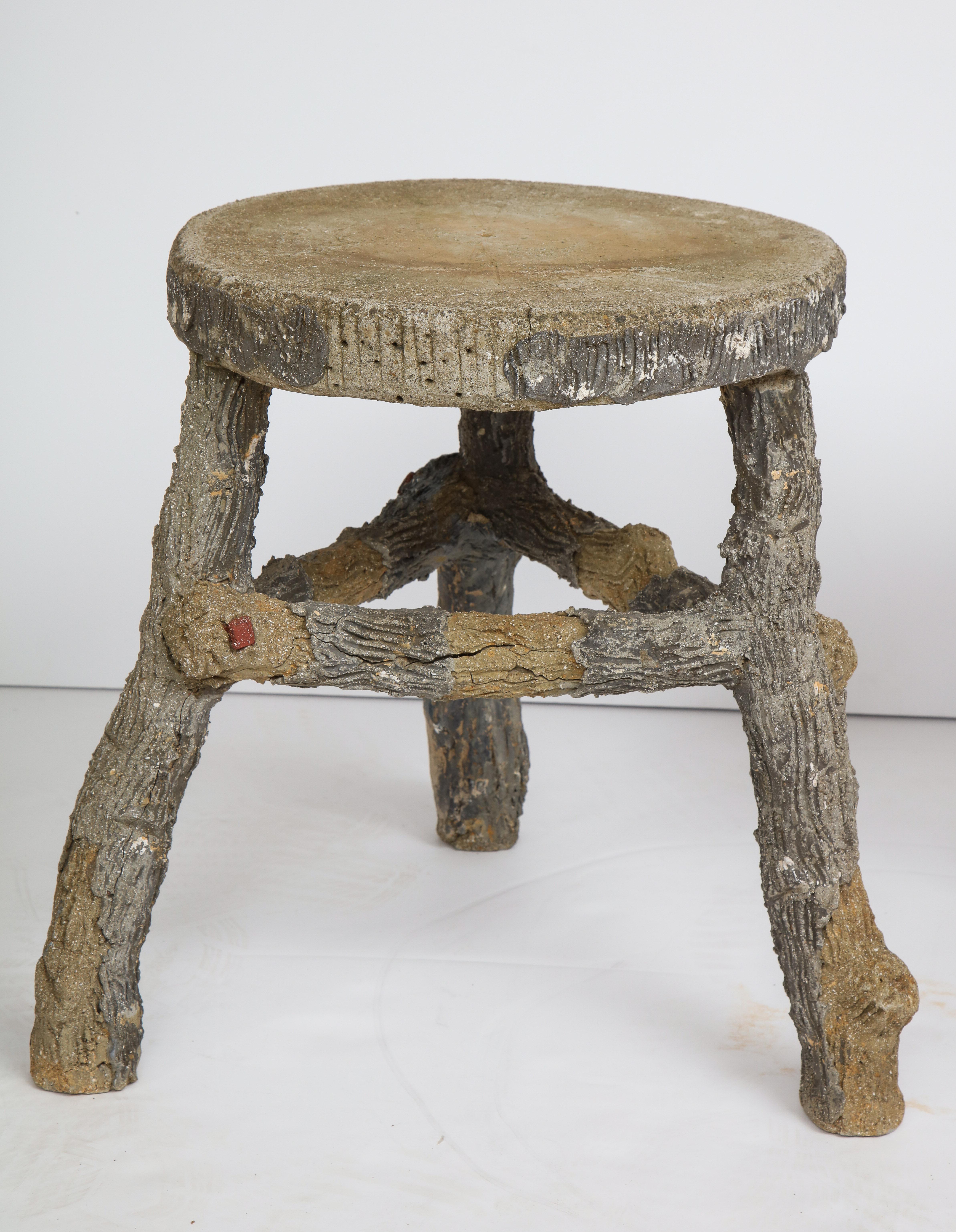 19th Century Pair of Faux Bois Stools