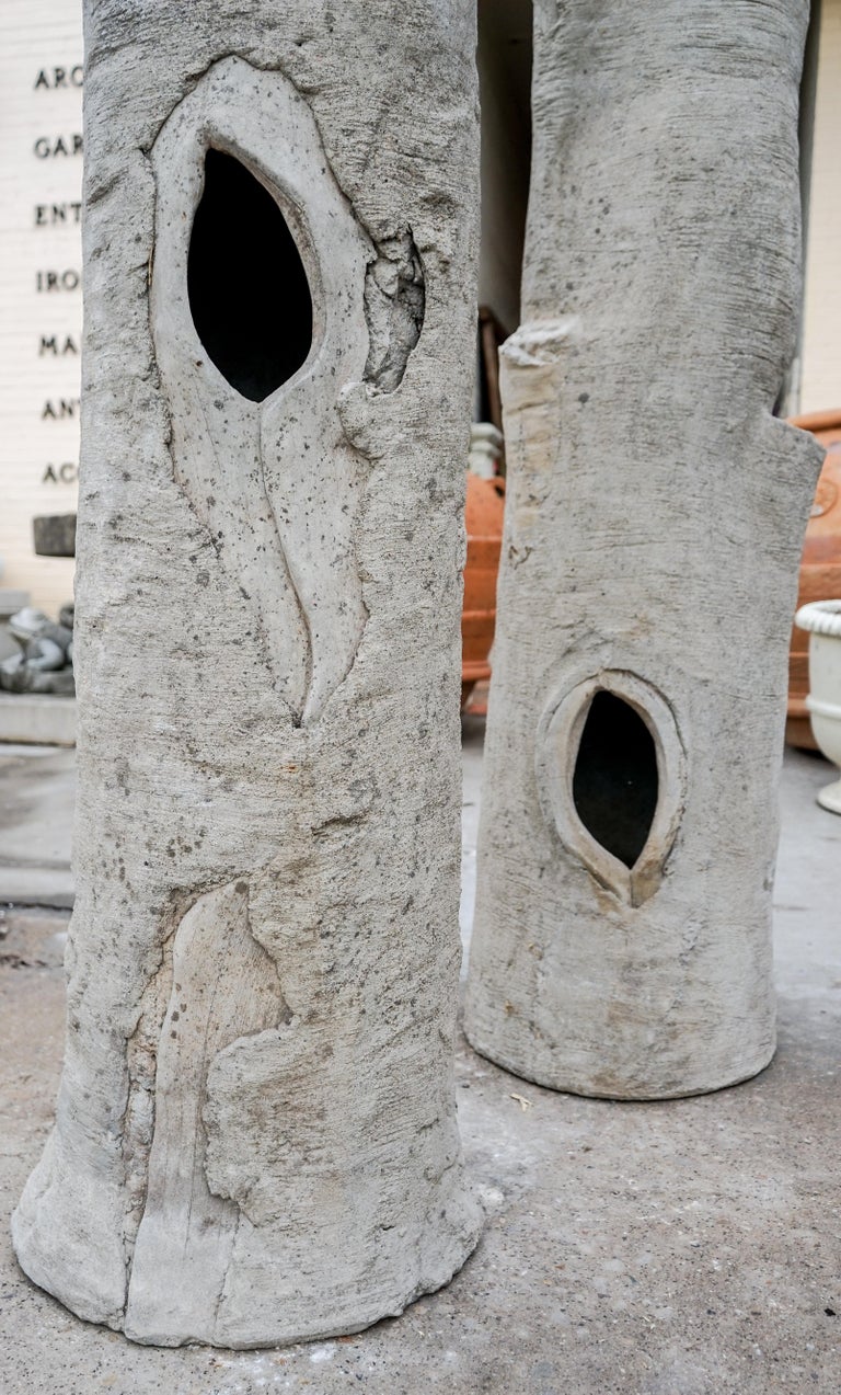 Pair of Faux Bois Tree Trunk Pillars at 1stDibs