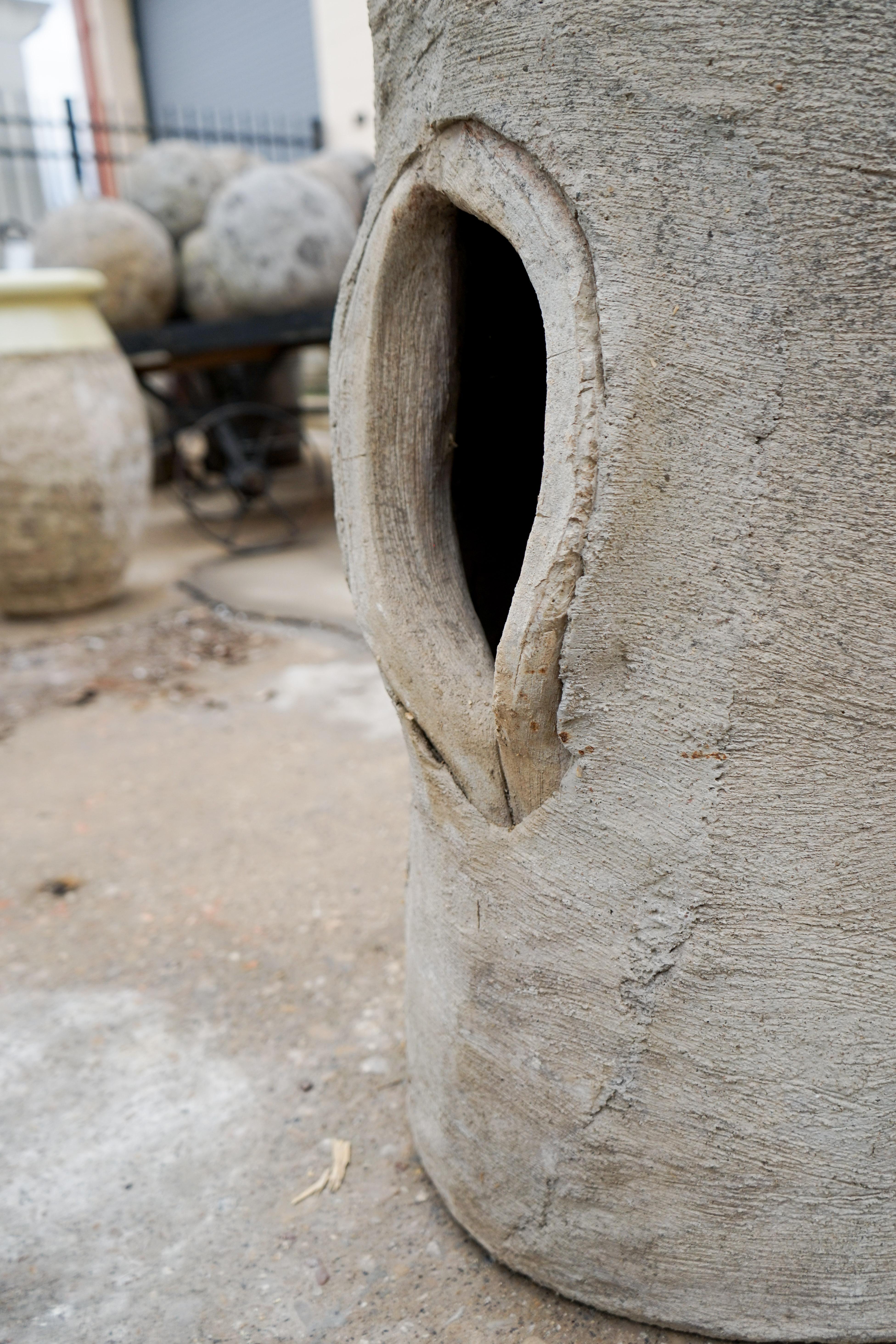 French Pair of Faux Bois Tree Trunk Pillars